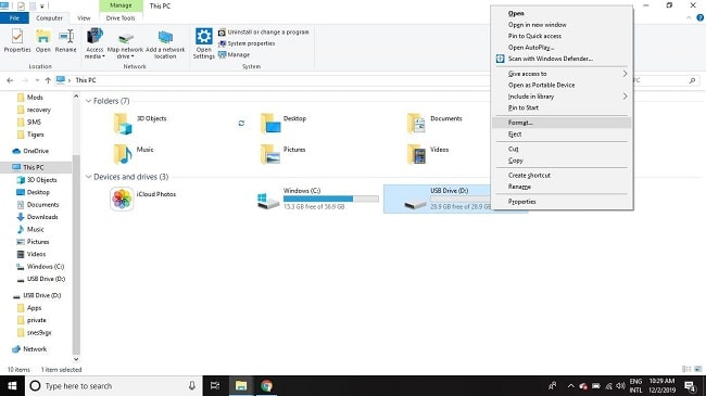 Format SD Card Using Windows 10