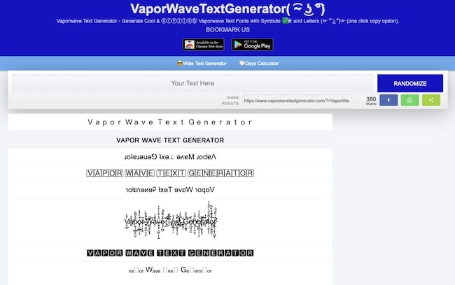 VaporWaveTextGenerator