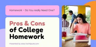 pros and cons college homework