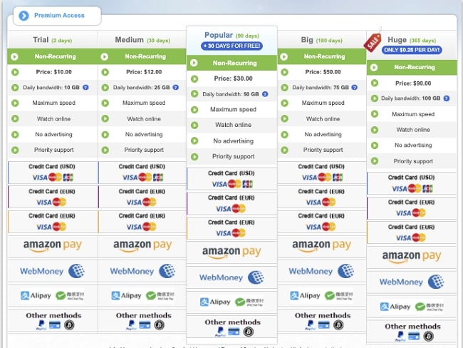 nitroflare premium pricing