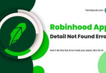 robinhood app detail not found error