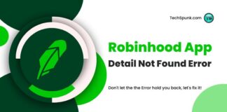 robinhood app detail not found error