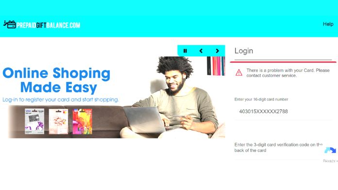 prepaidgiftbalance not working