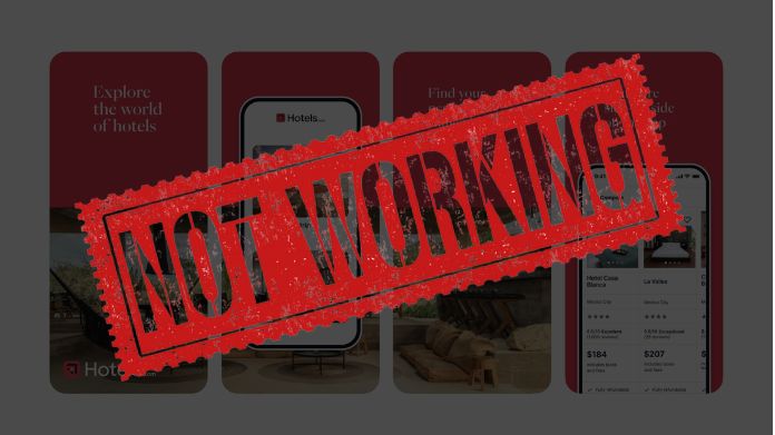 hotels.com app not working