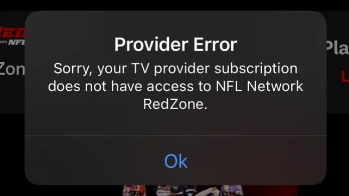 nfl redzone app not working