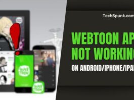 webtoon app not working