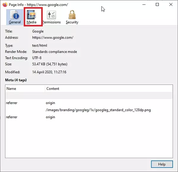 firefox page info