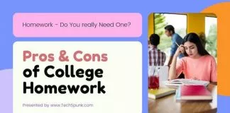 pros and cons college homework