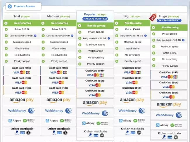 nitroflare premium pricing